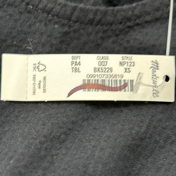 Madewell Smocked-Waist Midi Dress in True Black Seersucker size XS NWT NP123 - Picture 8 of 12